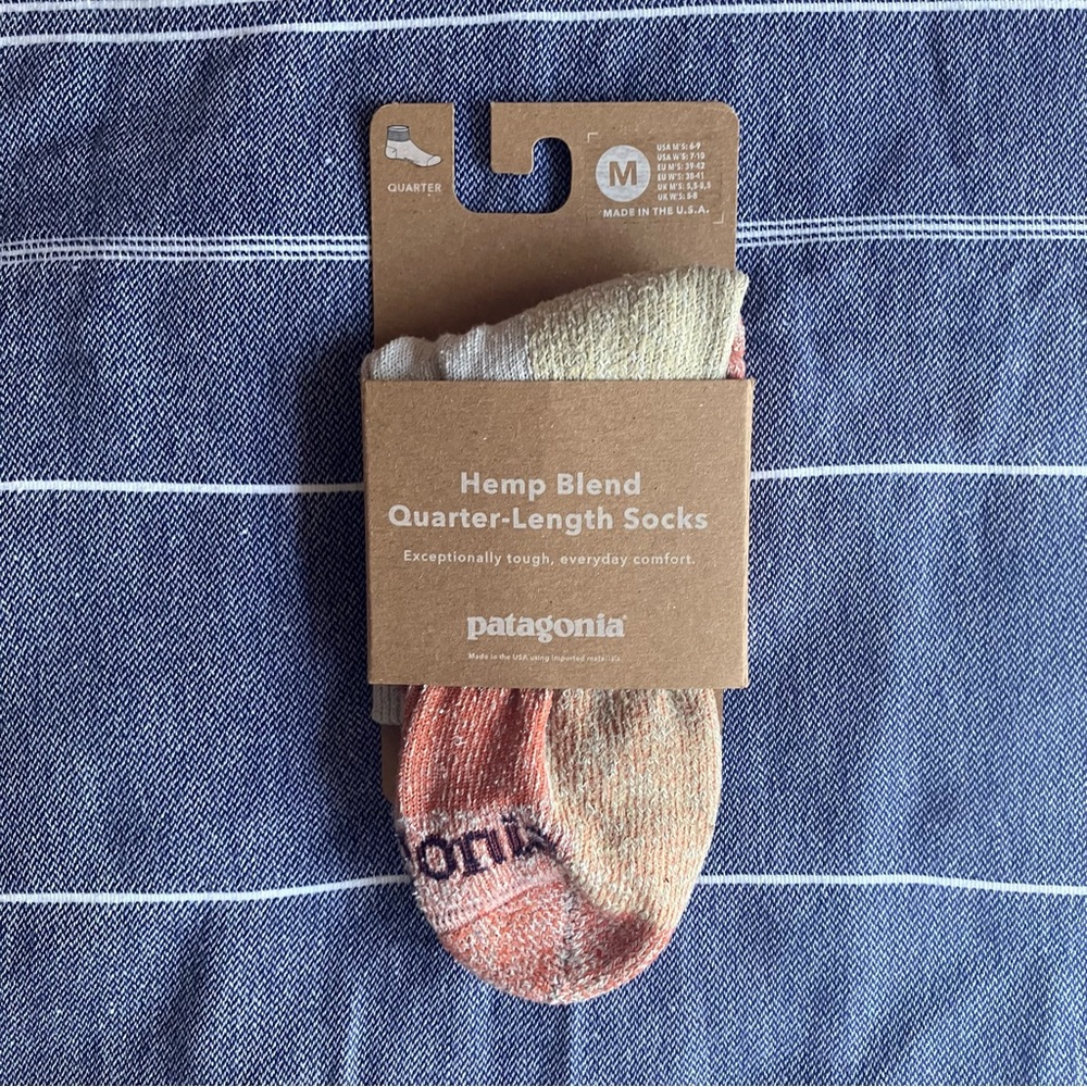 Patagonia Hemp Quarter Socks Birch White, Medium